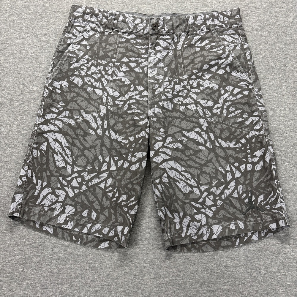 Nike Air Jordan Shorts Mens 34 Black Gray Elephant Print Athletic Drawstring